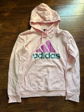 Adidas Pink Logo Hoodie